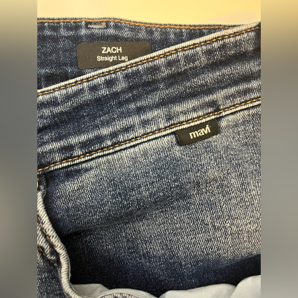 Mavi Zach Straight Leg Jeans Men’s‎ 38x32 Blue Medium Wash Stretch Denim - Picture 2 of 6